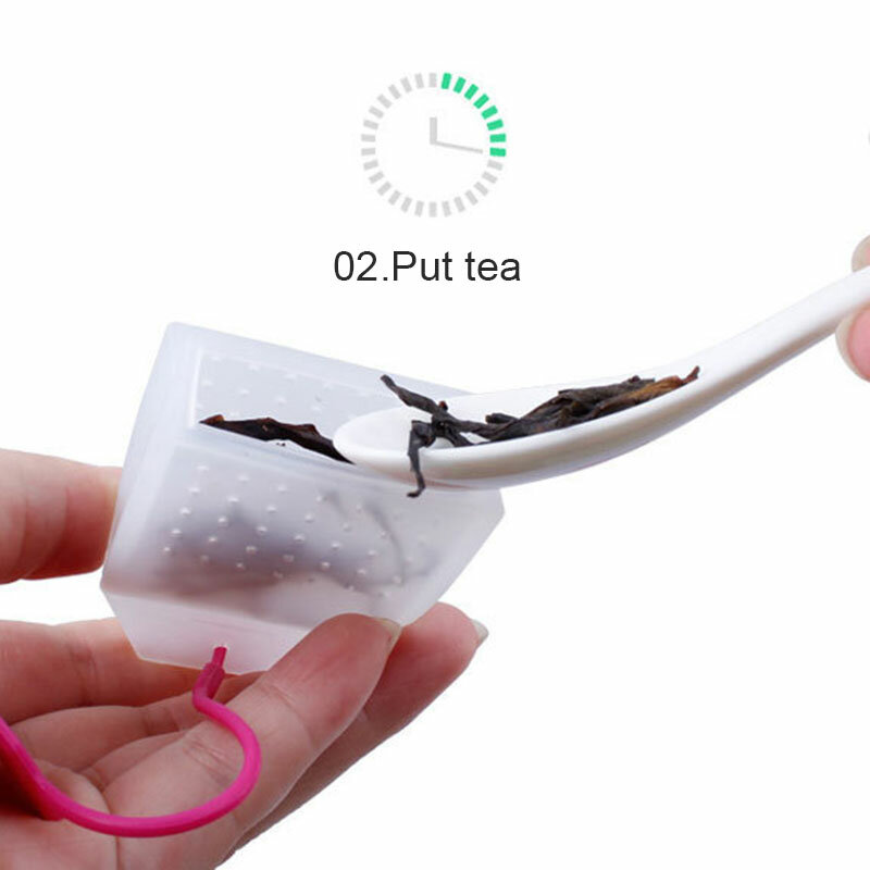 Saringan teh silikon 4 buah, aksesori kantong teh dapat dipakai ulang tahan lama 4 buah saringan teh silikon
