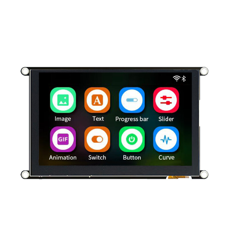 Módulo de Ecrã LCD de Alta Definição, Ecrã Táctil Capacitivo, WiFi e Bluetooth, ESP32S3, 8M, PSRAM, 16M, FLASH, IPS, 800x480, 5"