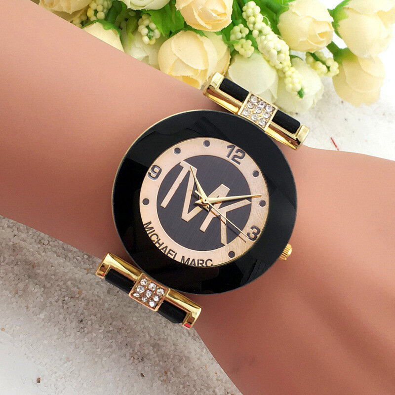 TVK-Reloj de pulsera de Gel de sílice para mujer, cronógrafo de cuarzo, color negro, a la moda, para regalo