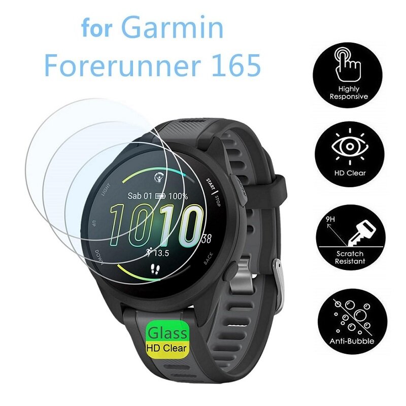 Protecteur d'écran de montre intelligente, Garmin Forerunner 165, verre Guatemala, film de protection anti-rayures, 5 pièces