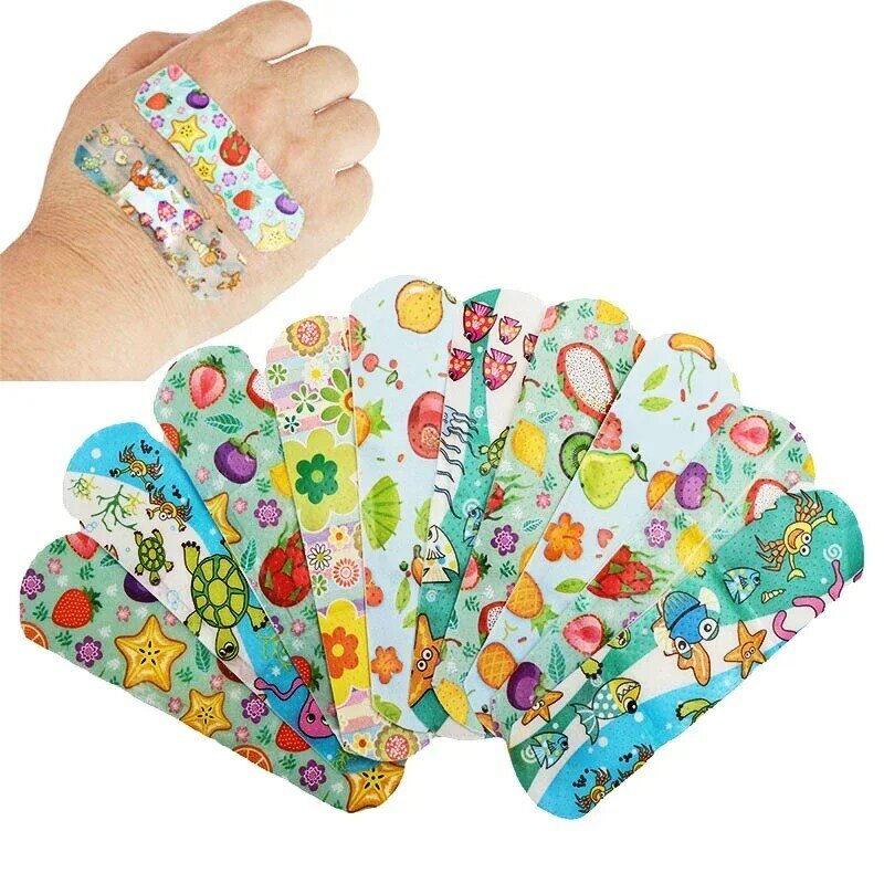 100-500pcs Cartoon Pattern Waterproof Hemostasis Adhesive Bandages Wound Plaster First Emergency Kit Band Aid Stickers for Kids