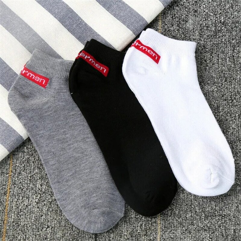 Summer Men's Boat Socks Japanese Cloth Standard Men's Socks Japanese Breathable Polyester Cotton Socks Sport Men White Socks