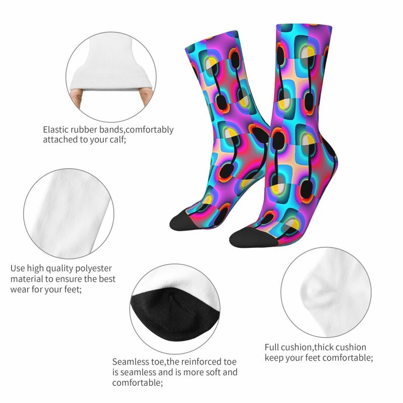 Calcetines de arte Pop para hombre y mujer, medias estampadas de música, otoño