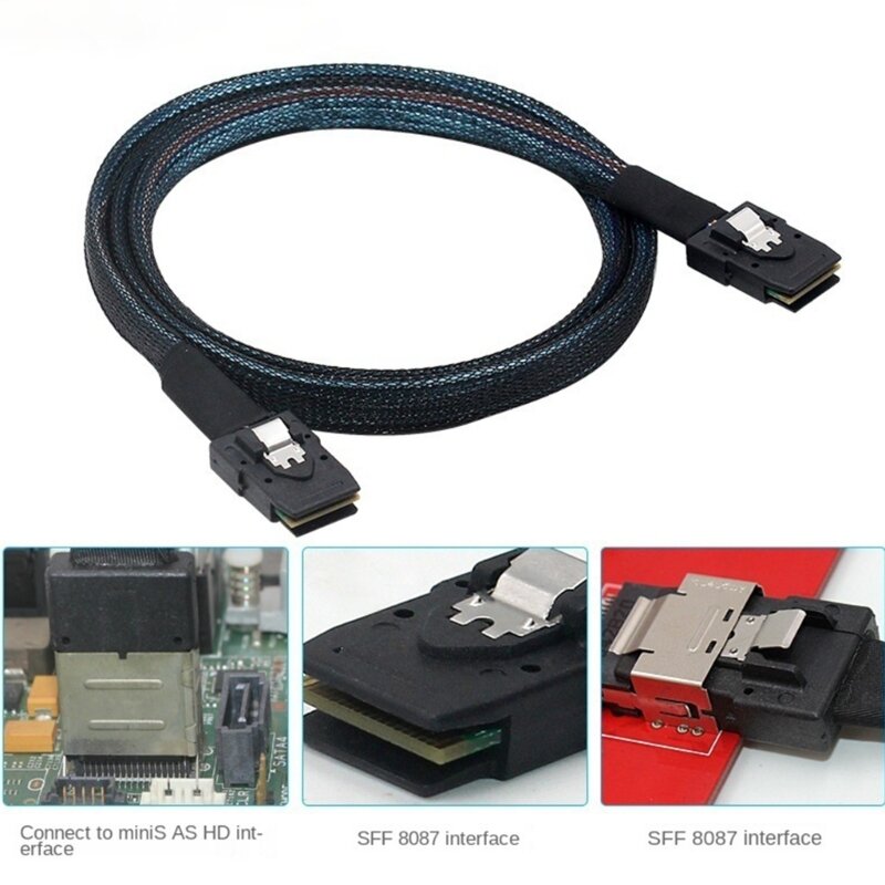 Cable Mini  SFF-8087 to SFF-8087 Adapter Cord , 50cm Hard  Server Extension Cable Wire Converter Cord