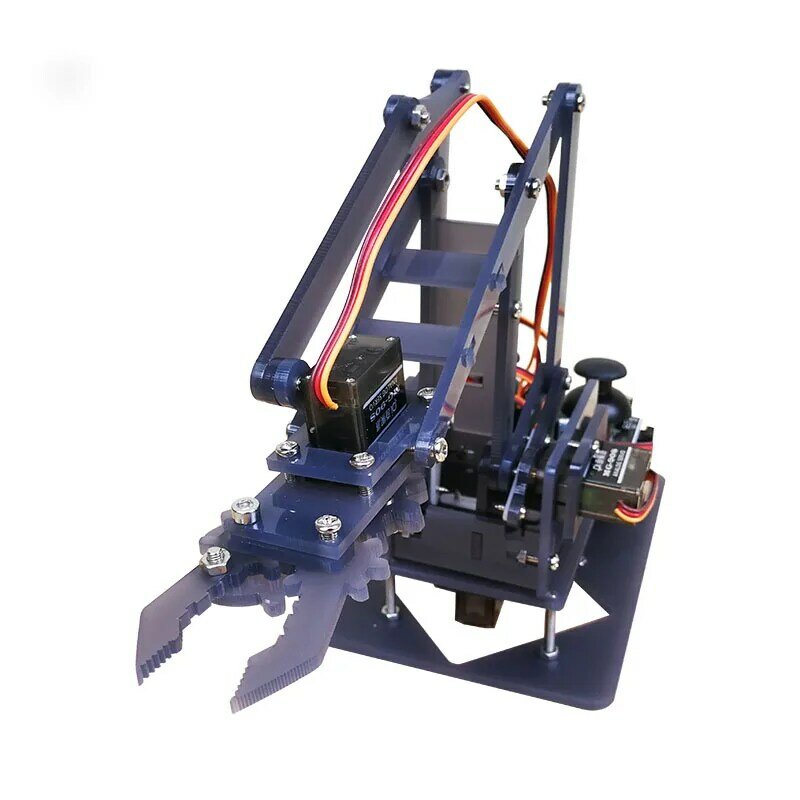 Sg90 mg90s 4 dof nicht montage acryl mechanischer arm roboter manipulator klaue für arduino uno maker lernen diy kit rc roboterarm