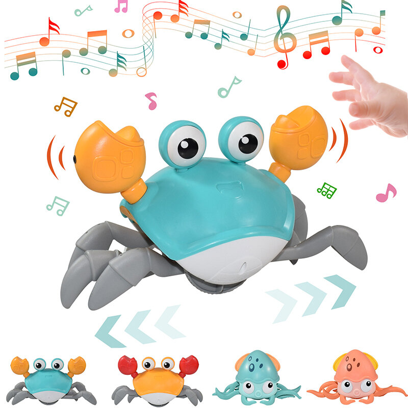 เด็กเหนี่ยวนำ Escape ปู Octopus Crawling ของเล่นเด็กสัตว์เลี้ยงอิเล็กทรอนิกส์ของเล่นดนตรีการศึกษาเด็กวัยหัดเดินย้ายของเล่นคริสต์มาสของขวัญ