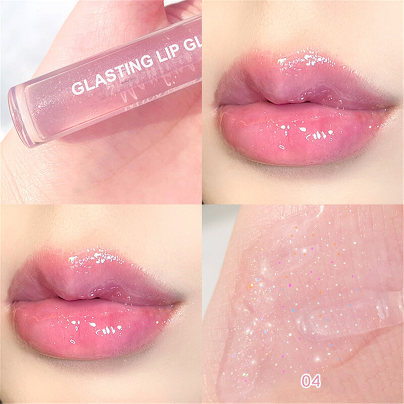 Clear Fashion Crystal Jelly Moisturizing Lip Oil Plumping Lip Gloss Sexy Plump Lip Glow Oil Tinted Lip Plumper Lips Makeup