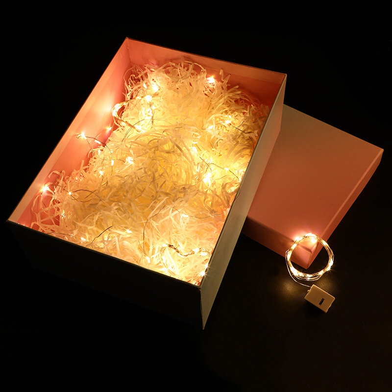 Guirlande lumineuse Led en fil de cuivre, lampe féerique étoilée, batterie, étanche, décorative, pour intérieur et extérieur