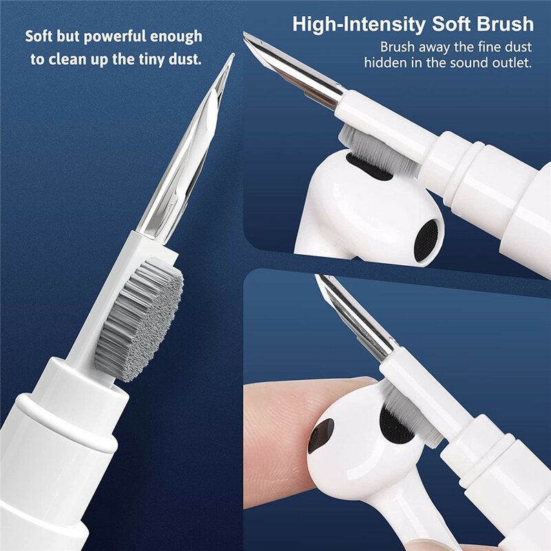 Kit detergente per AirPods 1/2/3/Pro auricolari pulizia penna pennello auricolari custodia strumenti di pulizia per Xiaomi Huawei Samsung
