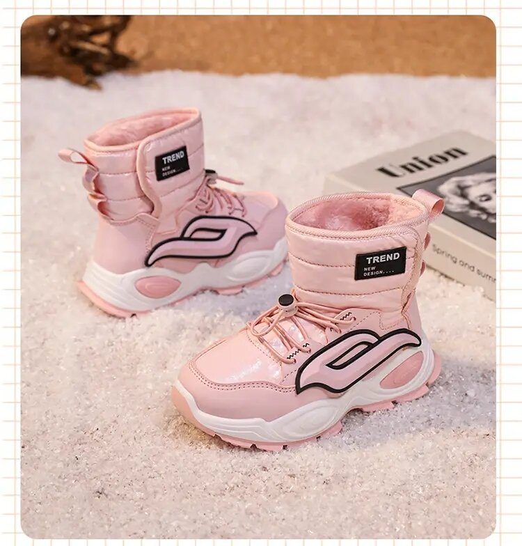 Children Boots For Girls Boys Young Warm Fleece Thick Warm Snow Shoes Ankle Boots Sapato Winter Boot Cotton Kids Girl Shoes