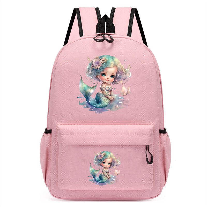Детский рюкзак с рисунком русалки для девочек, милый школьный ранец для детского сада, дорожные сумки для учеников и студентов с мультипликационным рисунком