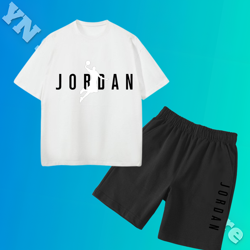 Sports Casual Clothes Boys Girls Short Sleeve T shirt Simple Loose Short Pants Outdoor Wear Toddler Printing Trendy Two-piece