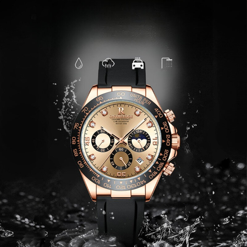 Dropshipping Quartz Horloge Voor Mannen Chronograaf Sport Heren Horloges Cool Mannelijke Klok Waterdicht Militair Rose Goud Reloj Hombre 2024