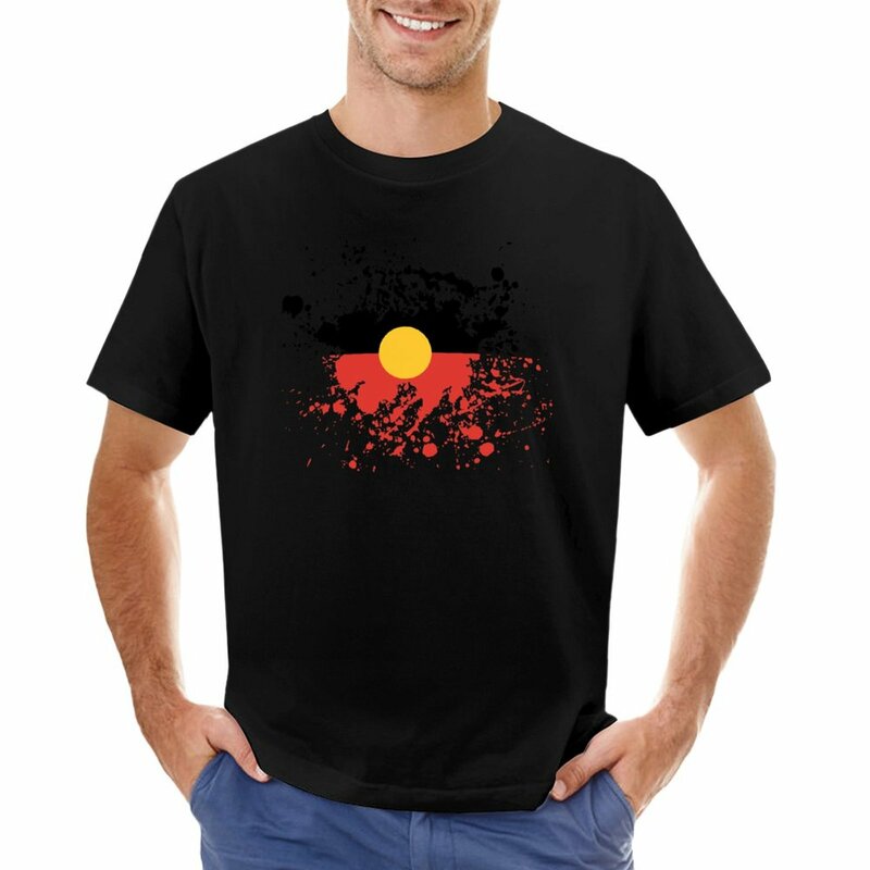 Camiseta con estampado de bandera aborigen para niños, camisa de gran tamaño, personalizada, lisa, animal