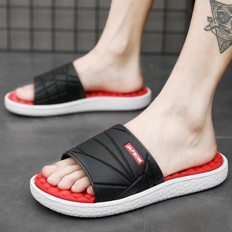 Man's Summer New One Word Big Size Casual Slippers Soft Sole Non Slip Home Slipper Bathroom Slipper Free Shipping Beach Slippers