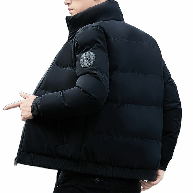 Chaqueta acolchada de algodón para hombres de mediana edad y jóvenes, chaqueta gruesa y cálida de gran tamaño con cuello alto, invierno, 2022