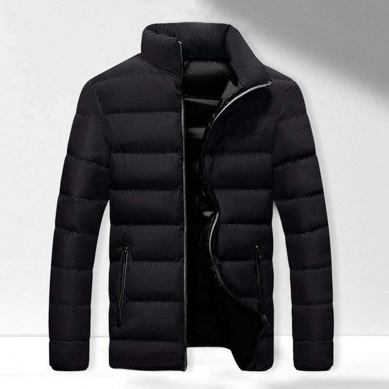 남성용 인기 오버코트 스탠드 칼라 아우터, 두꺼운 파카, 따뜻한 재킷 코트
