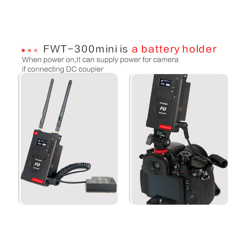 Feidu FWT-300mini sistem transmisi Video nirkabel, penerima transmiter HDMI 1080Pi untuk kamera DSLR Video HDMI siaran langsung