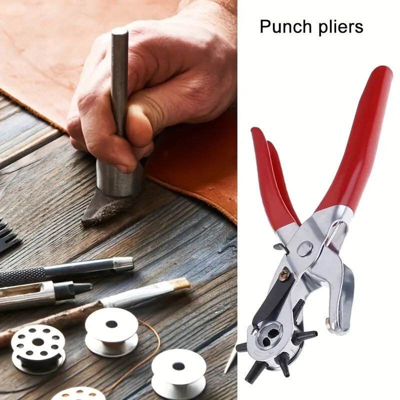 Máquina De Costura Rotativa Com Setter De Saco, Assista Belt Punch, Home Leather Punching and Repairs Tools, Belt Hole Puncher, 1Pc