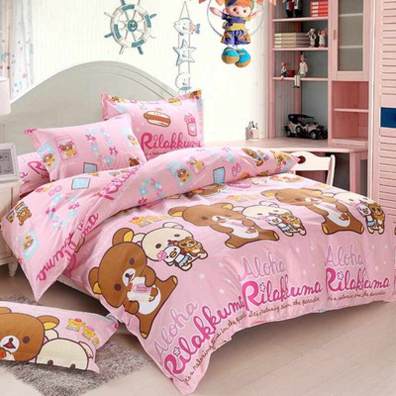 子供のための純粋なコットン漫画の寝具セット、単一のキルトカバー、男の子のベッド、シングル
