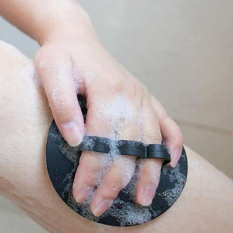 Sikat pembersih mandi penggosok badan silikon untuk semua jenis sampo mandi kulit Scrub penghilang pijat pengelupasan tubuh Bru W6N3