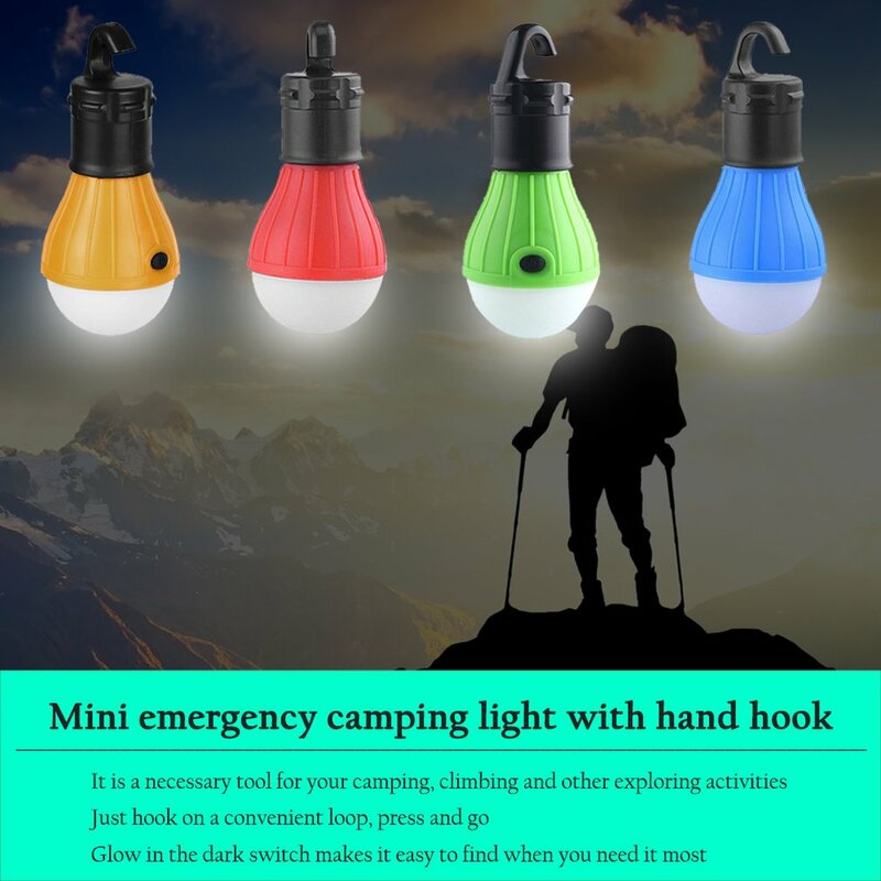 Lampe suspendue à 3led pour tente, 3 Modes d'éclairage extérieur, mousqueton d'urgence SOS, lanterne de randonnée à économie d'énergie