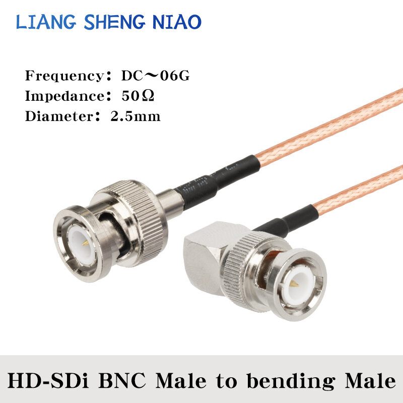 Kabel RG179 3G-SDi HD SDi 4K 1080P kabel koaksial definisi tinggi BNC laki-laki ke BNC colokan laki-laki konektor kamera Video SDI Camcorder