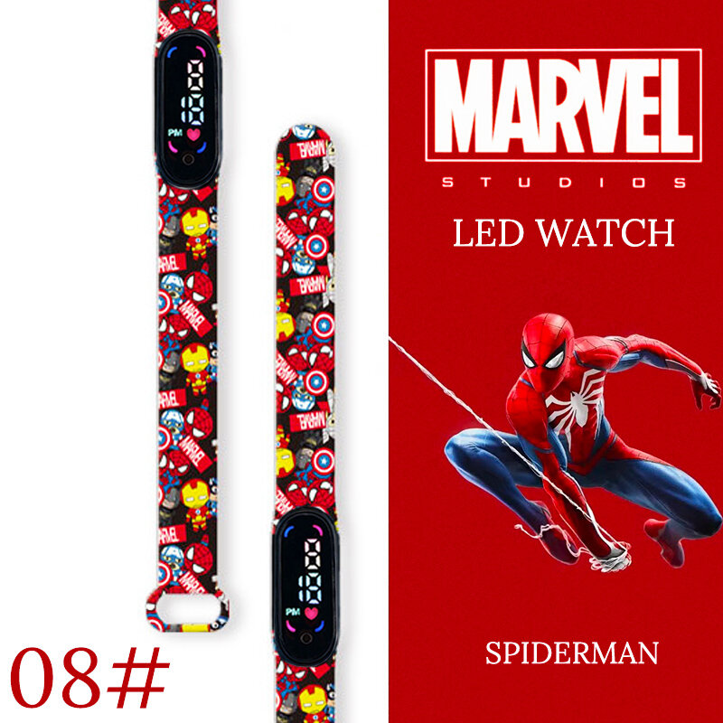 MINISO Spiderman Kid's Watches Men Sport Wristband Bracelet Waterproof Children Digital Watch Boys LED Clock relogio montre