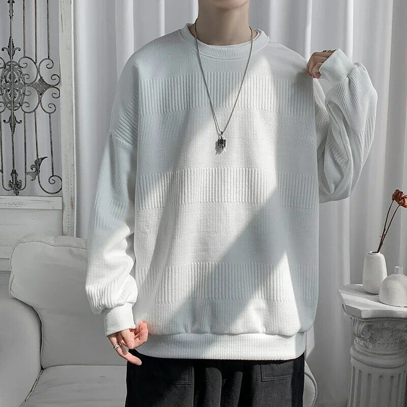 Pullovers Heren Knappe Kleding Bovenkleding Baggy All-Match High Street Fashion Casual Crewneck Cool Ulzzang Populaire Man Gewoon Ins