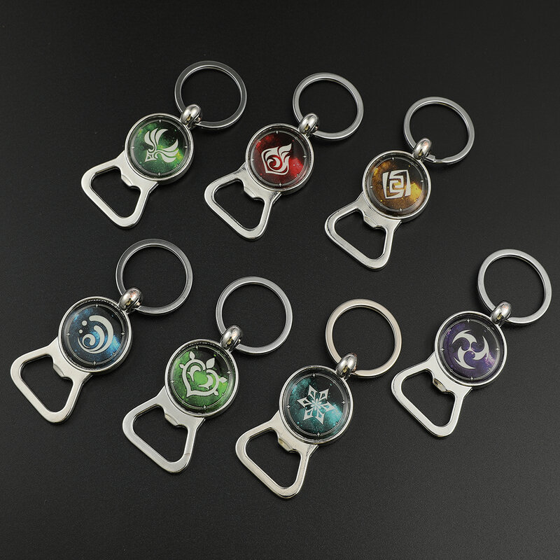 Genshin تأثير جديد المفاتيح الرؤية مضيئة المفتاح المفاتيح الرجال مفتاح السيارة الموضة اكسسوارات المجوهرات بالجملة