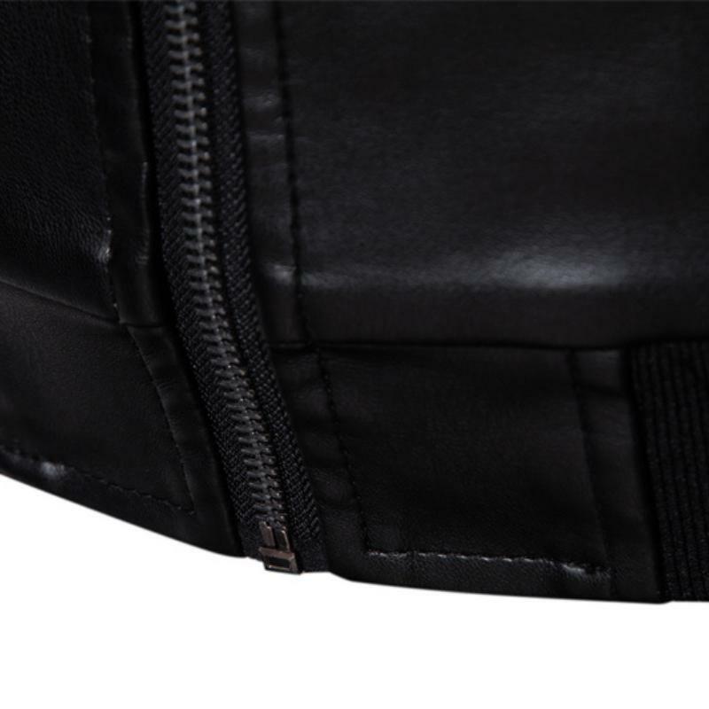 Jaqueta de couro PU masculina com colarinho simulado, jaqueta apertada de ciclismo, roupas casuais, nova tendência, inverno e outono, 2023