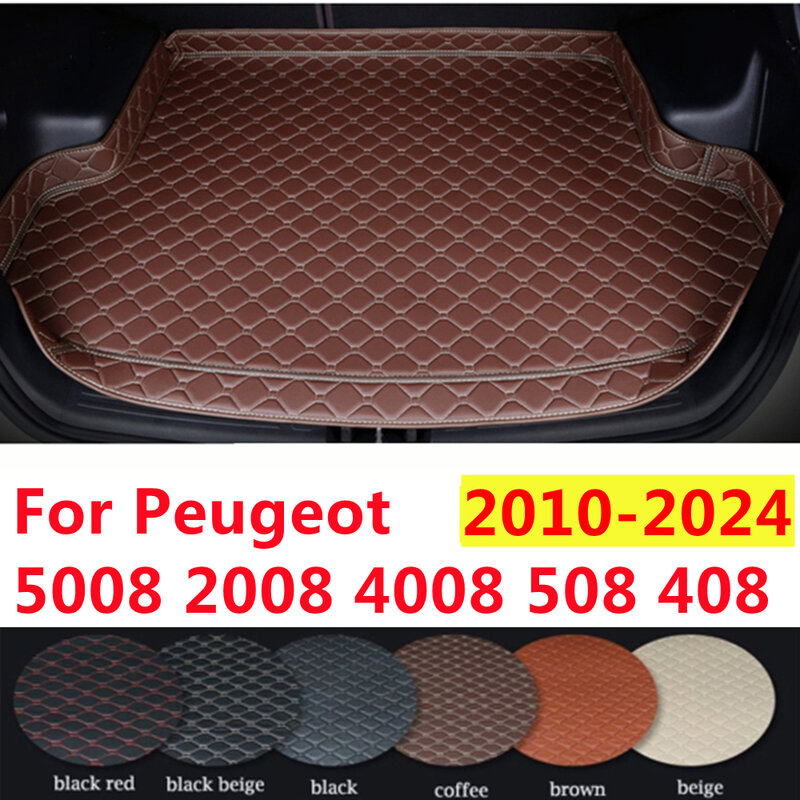 Автомобильный коврик для багажника SJ, высокая подкладка для багажника автомобиля, для любой погоды, подходит для Peugeot 408, 508, 508L, 4008, 2008, 5008, 5 мест, 2024-23-2010
