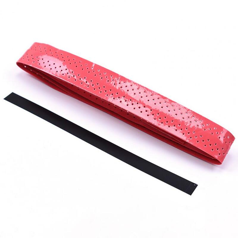 Rod Handle Grip Resilient Sweat-absorbent Faux Leather Winding Strap Non-slip Moisture-wicking Soft Badminton Grip Sweatband