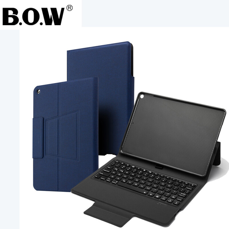 Чехол с беспроводной клавиатурой, Bluetooth 5,1, для iPad 10,2 дюйма 2019, тонкий кожаный чехол премиум-класса с подсветкой 7 цветов, дизайн «Все в одном»
