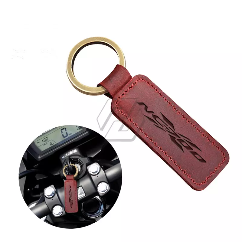 For Honda NC700X NC 700X ABS Motorcycle Cowhide Keychain Key Ring