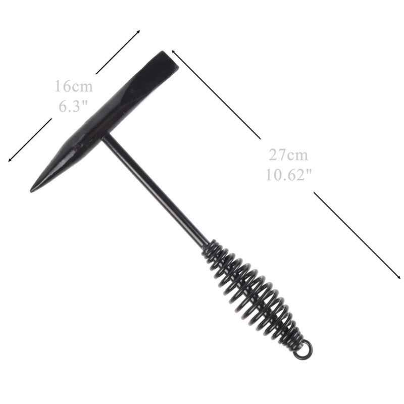Vertical Cinzel Coil Spring Handle, Welding Hammer Tools, Chipping Hammer com 10 "Wire Brush, Cone, 10.45", 10.62"