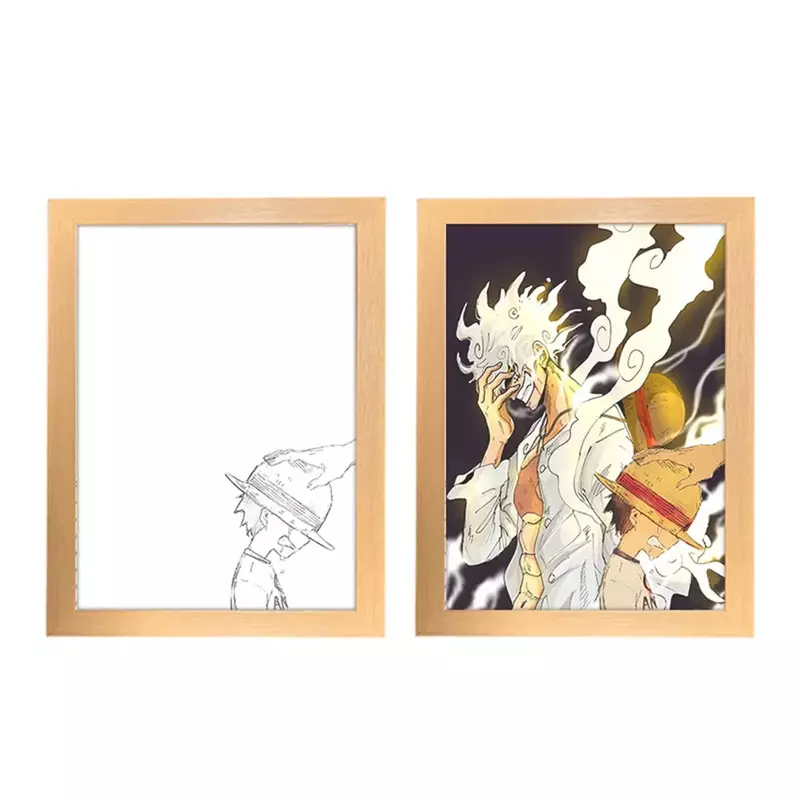 Jouet de veilleuse de cadre photo créatif, Anime Rick Luffy Zoro, décoration de chevet, peinture, cadeau de Noël, 1 pièce