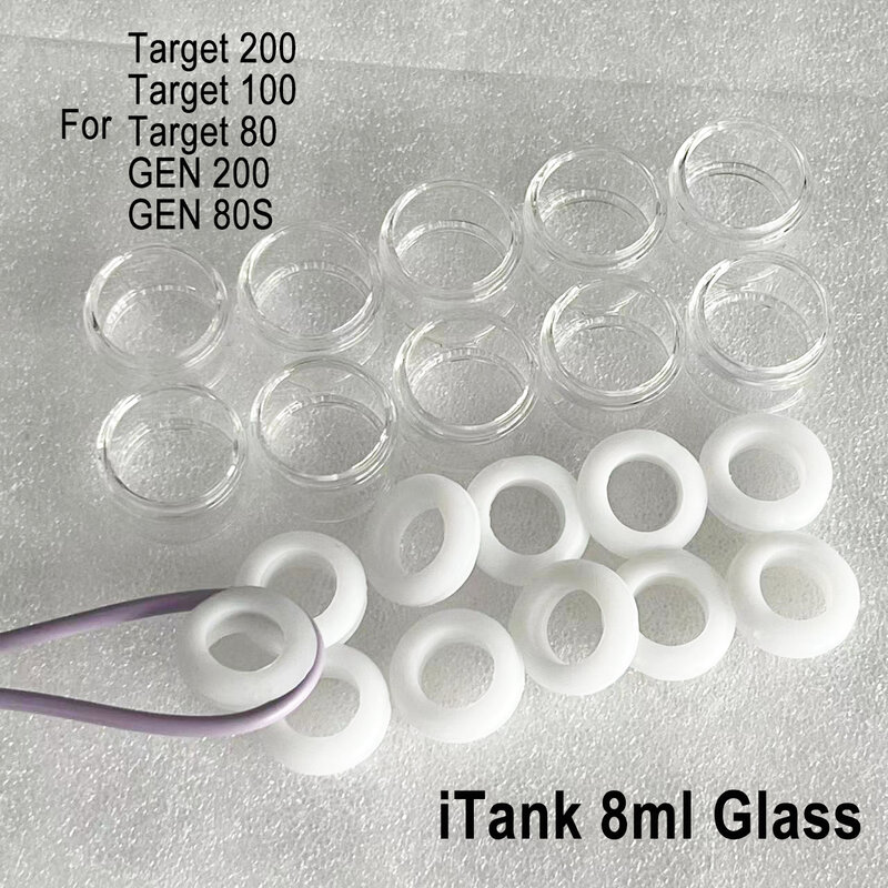 Прозрачная пузырьковая стеклянная трубка для Target 200/100/80 GEN 200/80S Target 100 80 itank 8 мл стеклянный настольный проводной менеджер, 10 шт.