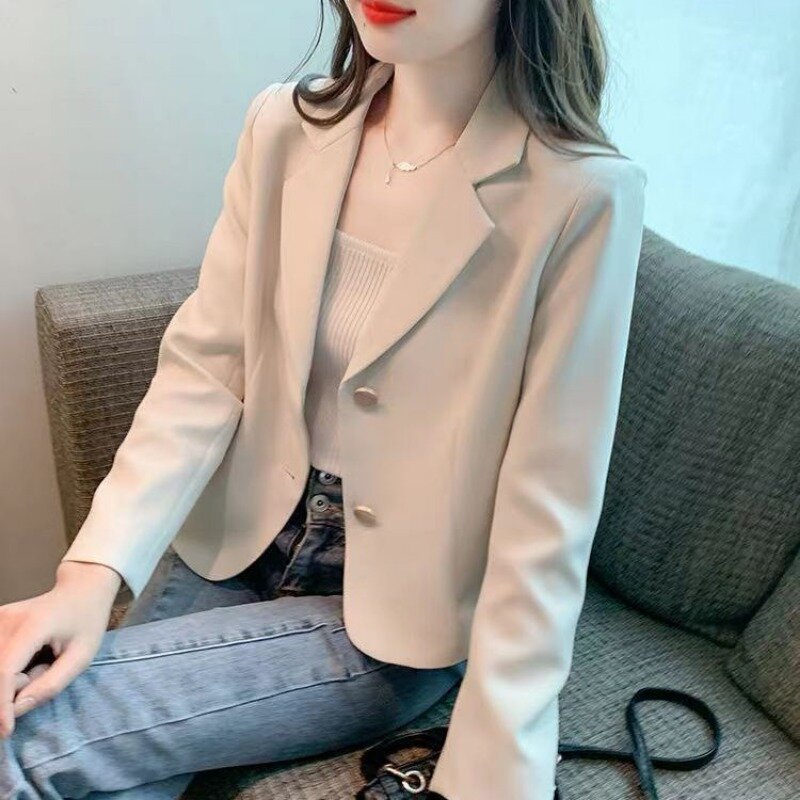 Blezery damskie z długim rękawem krótka kurtka krótkie topy w koreańskim stylu szykowny płaszcze Streetwear odzież designerska białe czarne krótkie topy