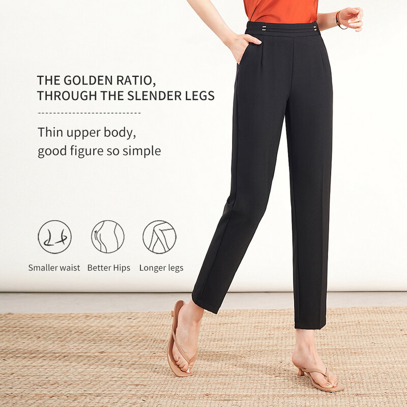 Nowe spodnie damskie na co dzień dziewięciopunktowe spodnie mała stopa modne spodnie dla kobiet letnie spodnie w luksusowym stylu