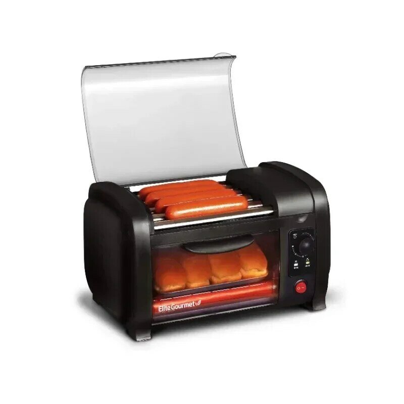 HAOYUNMA Cuisine Hot Dog Roller and Toaster Oven, Black