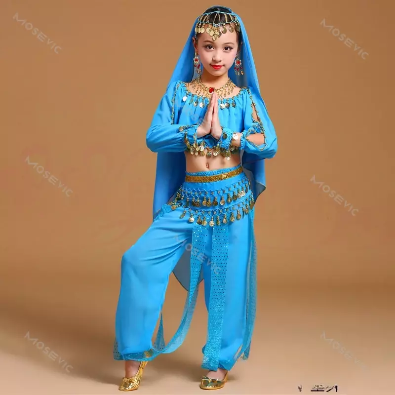 Costumi di danza del ventre per bambini e adulti Set danza orientale ragazze danza del ventre IndiaClothes Costume da palcoscenico per danza del ventre