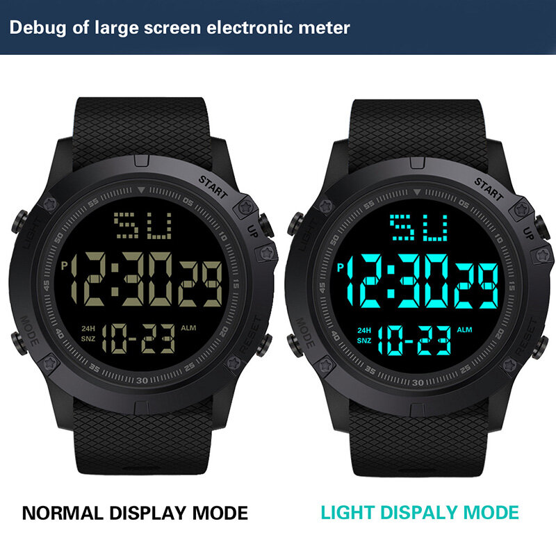 남성용 다기능 밀리터리 스포츠 시계, 방수 야광 LED 디지털 키즈 시계, 빅 다이얼 학생 전자 시계