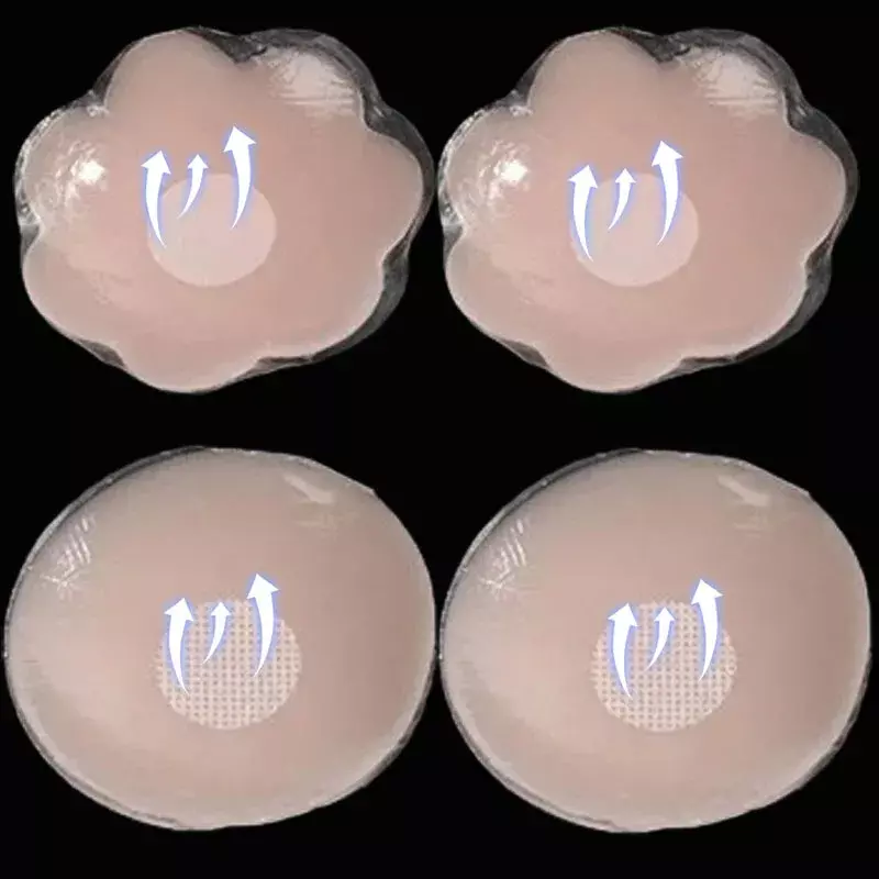 Pétalas de mama de silicone reutilizáveis para mulheres, tampa do mamilo, adesivo pétala invisível, sem alças, sem encosto, stick on sutiã, adesivos de mama de silicone