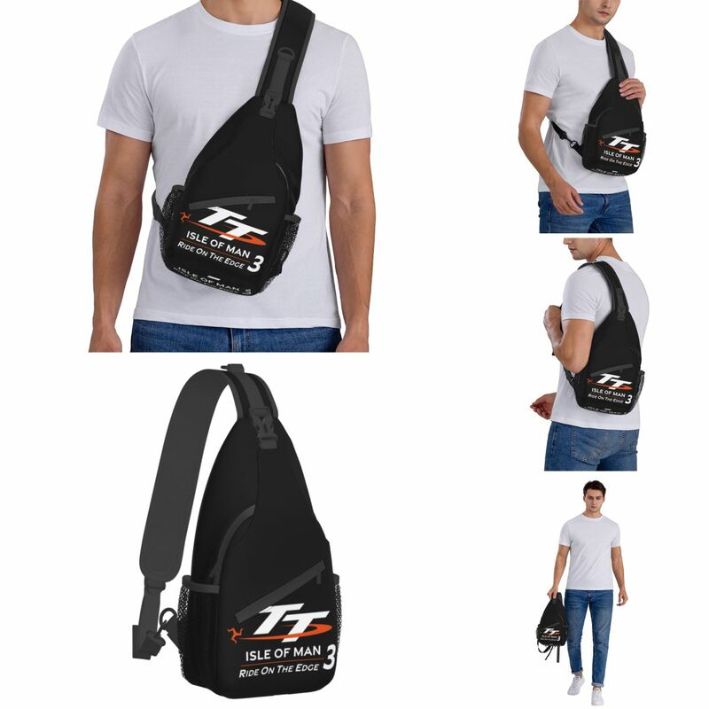 Isle Of Man TT Crossbody Sling Bags Small Chest Bag Motorcycle Racing Shoulder Backpack Daypack Hiking Travel Cycling Satchel