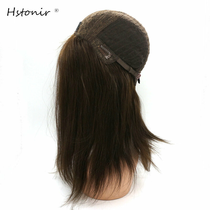 Hstonir reta kosher peruca de seda superior habilitado peruca judaica sheitels europeu remy cabelo hairpiece pelucas de mujer j002