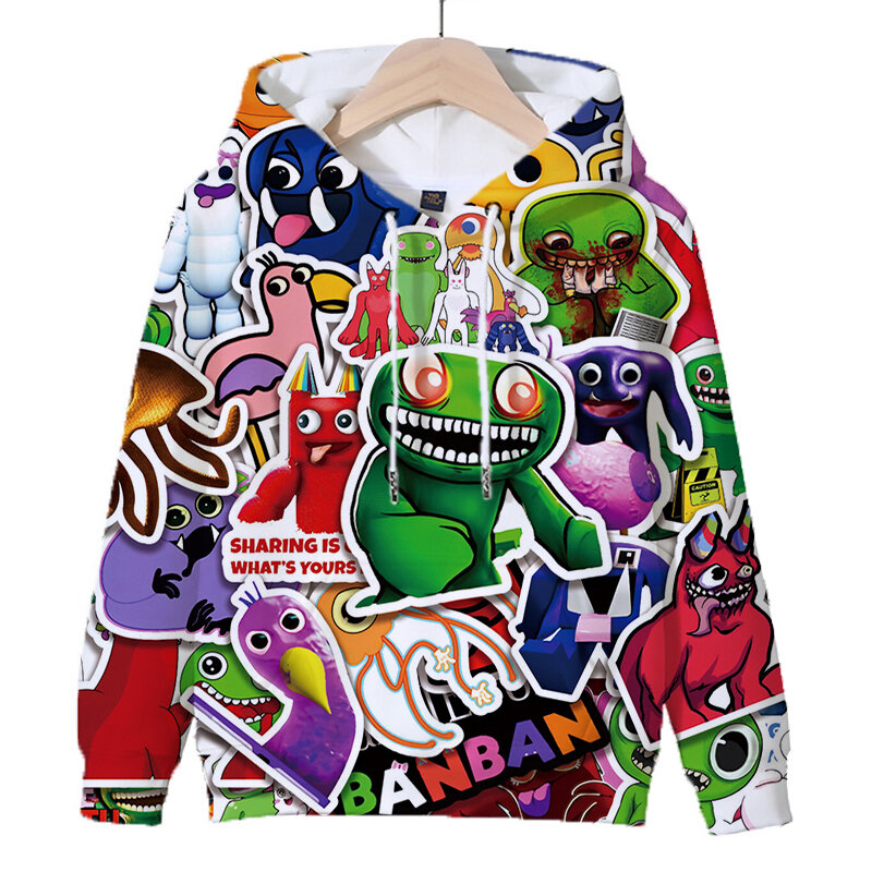 เสื้อสเวตเตอร์มีฮู้ดมีฮู้ดสำหรับเด็กเกม Banban เสื้อผ้าเด็กลายการ์ตูนอะนิเมะ hoodies ฤดูใบไม้ผลิ