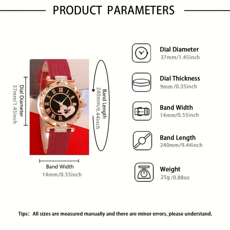 Kegllect 5-częściowy damski zegarek okrągły kwarcowy elegancki zegarek analogowy z kryształkami i biżuteria zestaw prezenty świąteczne bez pudełka