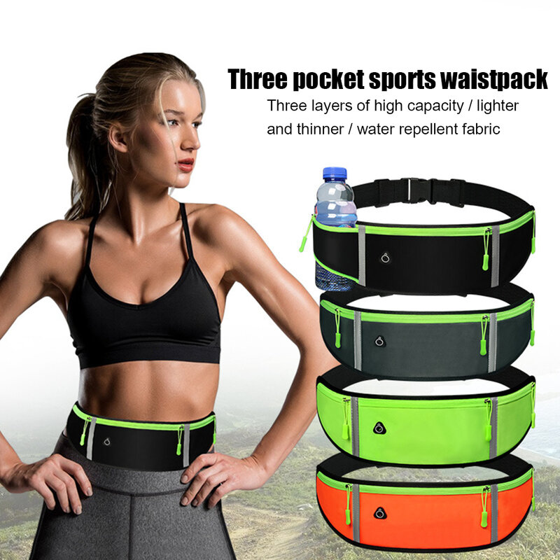 Evening Reflective Sport Waist Pack Men Women Gym Sports Running Fanny Pack Unisex Waterproof Bags for Hiking Fitness Cycling