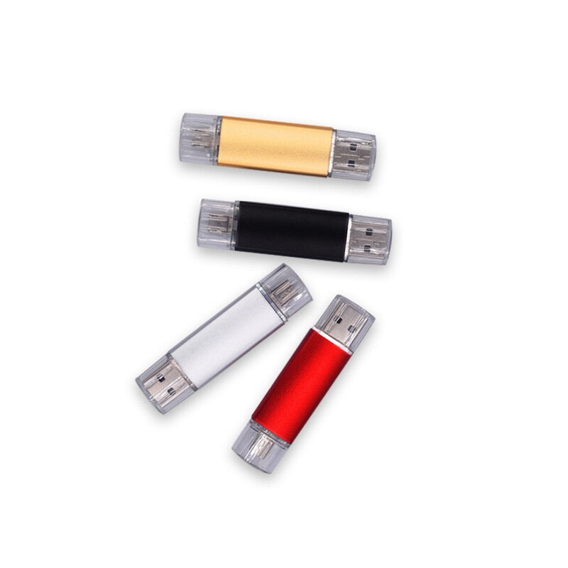 Pendrive USB 2,0 con logotipo personalizado, Pendrive de Metal Multicolor OTG tipo C, 4gb, 8gb, 16gb, 32gb y 64gb, 10 unidades/lote